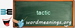 WordMeaning blackboard for tactic